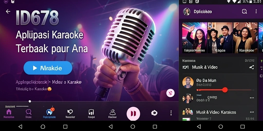 Antarmuka pengguna ID678 yang menarik dan mudah digunakan untuk karaoke.