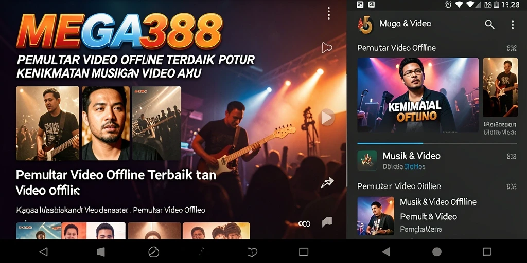 Tampilan antarmuka MEGA388 saat memutar video offline.