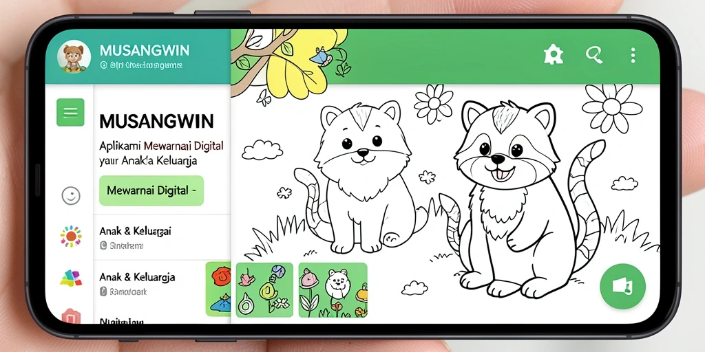Tampilan antarmuka aplikasi MUSANGWIN untuk mewarnai digital yang menarik.