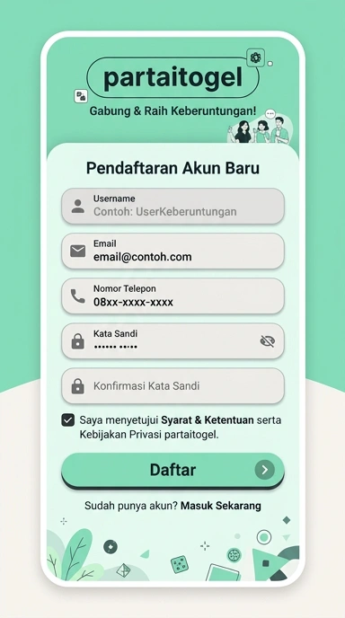 Tampilan halaman daftar partaitogel
